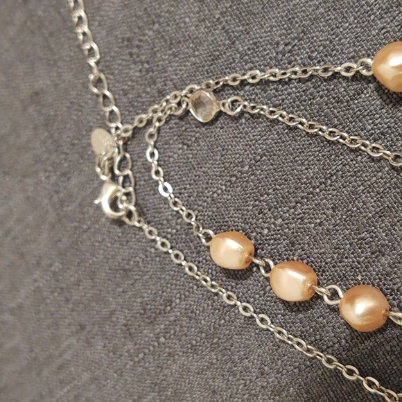 Lia Sophia rosey gold beaded long necklace - Picture 3 of 3